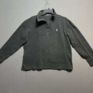 POLO RALPH LAUREN 1/4 Zip Mock Neck Gray Pullover Shirt Men's Size Medium
